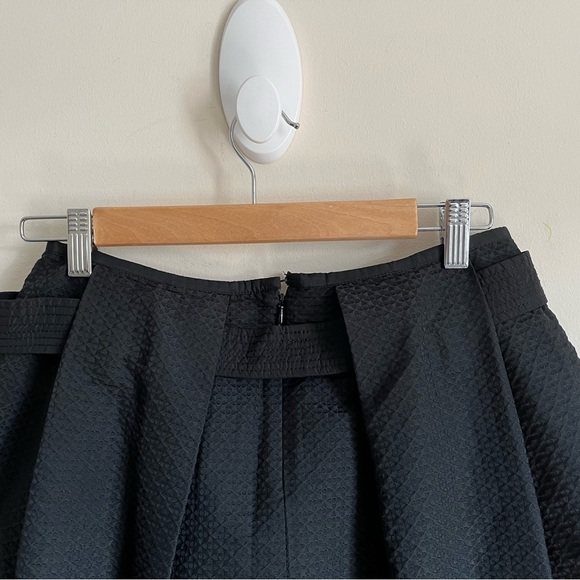 PESERICO Short Flare Large Pleat Belted Lined Black Skirt Made in Italy Sz 6/42 - Picture 3 of 14